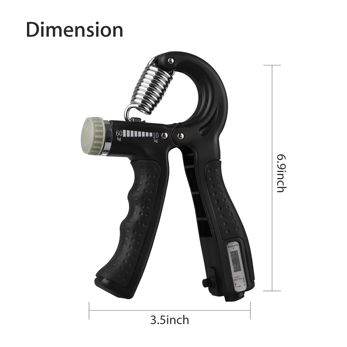 Adjustable Hand Grip Strengthener with Resistance Range of 22-132 lbs for Forearm and Finger Training, Black