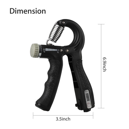 Adjustable Hand Grip Strengthener with Resistance Range of 22-132 lbs for Forearm and Finger Training, Black
