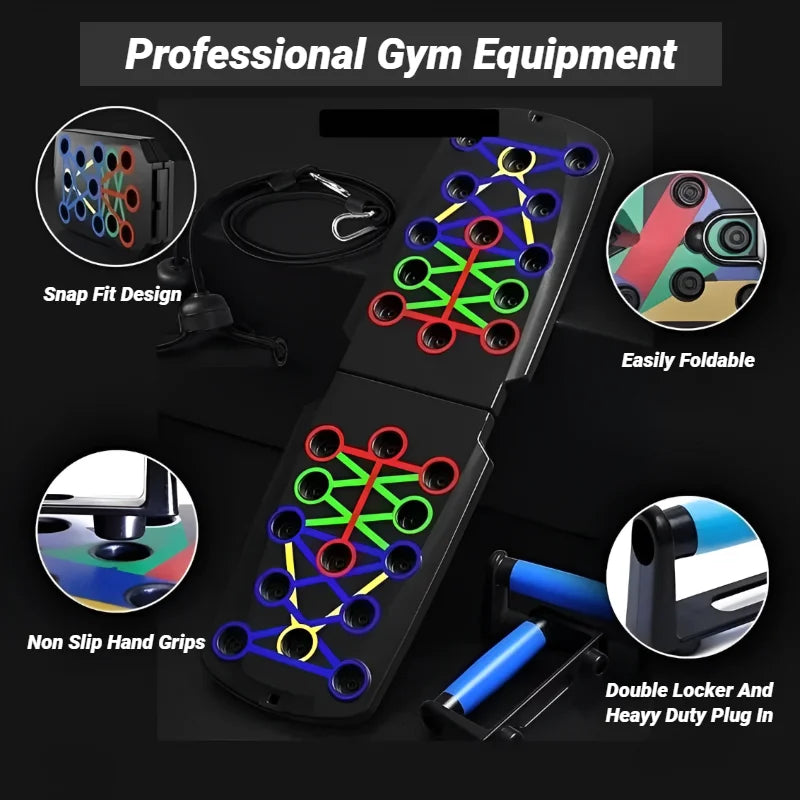 Portable Multifunctional Push up Board Fitness and Muscle Training Device Home Workout Set Foldable Push up Bar Resistance