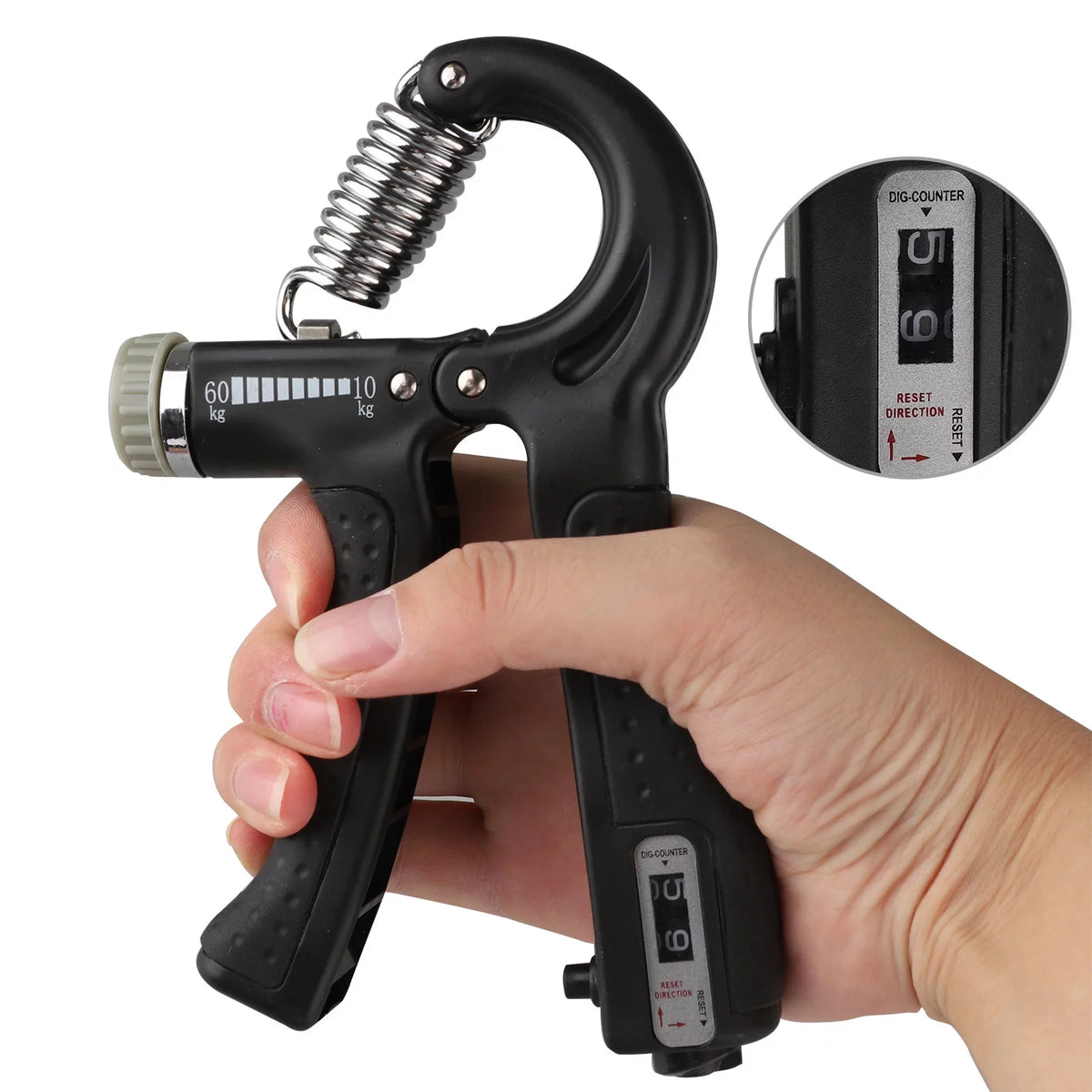 Adjustable Hand Grip Strengthener with Resistance Range of 22-132 lbs for Forearm and Finger Training, Black
