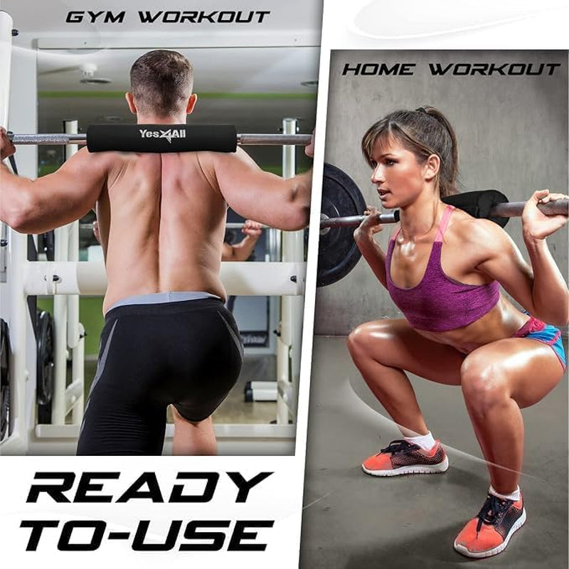 Yes4All Ergonomic Foam Bar Pad for Olympic Barbells - Ideal for Squats, Hip Thrusts, and Weight Lifting