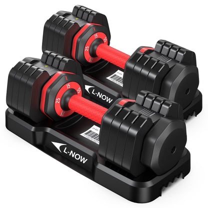 Adjustable 110LB Dumbbells with Premium Tray - 15LB to 55LB Home Gym Exercise Equipment