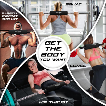 Yes4All Ergonomic Foam Bar Pad for Olympic Barbells - Ideal for Squats, Hip Thrusts, and Weight Lifting