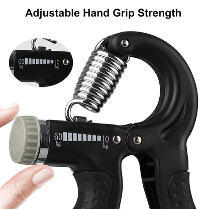 Adjustable Hand Grip Strengthener with Resistance Range of 22-132 lbs for Forearm and Finger Training, Black