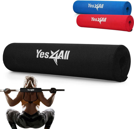 Yes4All Ergonomic Foam Bar Pad for Olympic Barbells - Ideal for Squats, Hip Thrusts, and Weight Lifting