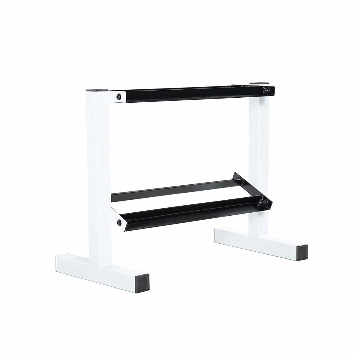 150 lb Coated Hex Dumbbell Weight Set (5-25 lb) with White Storage Rack