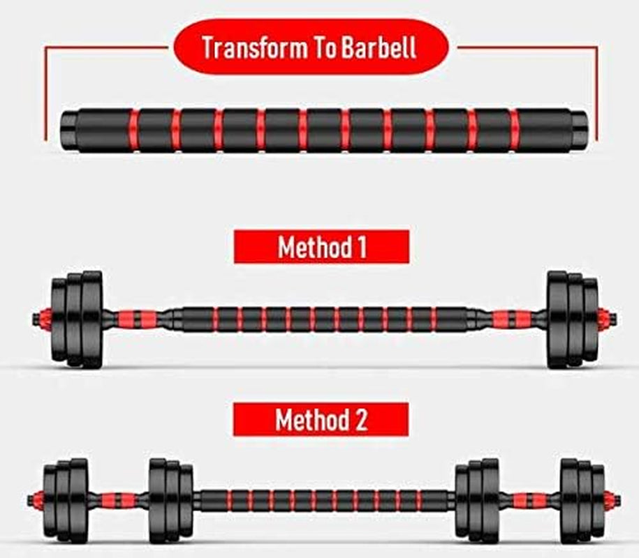 Adjustable Dumbbell and Barbell Set (88LB/66LB/44LB) with Connecting Rod - Versatile Home Workout Equipment for Men and Women