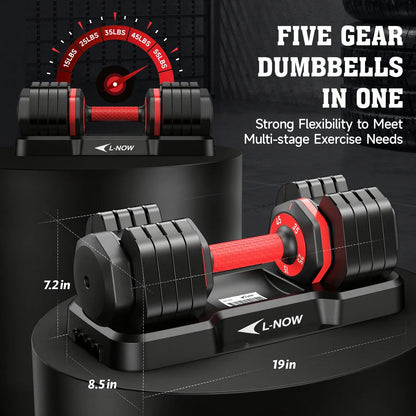 Adjustable 110LB Dumbbells with Premium Tray - 15LB to 55LB Home Gym Exercise Equipment