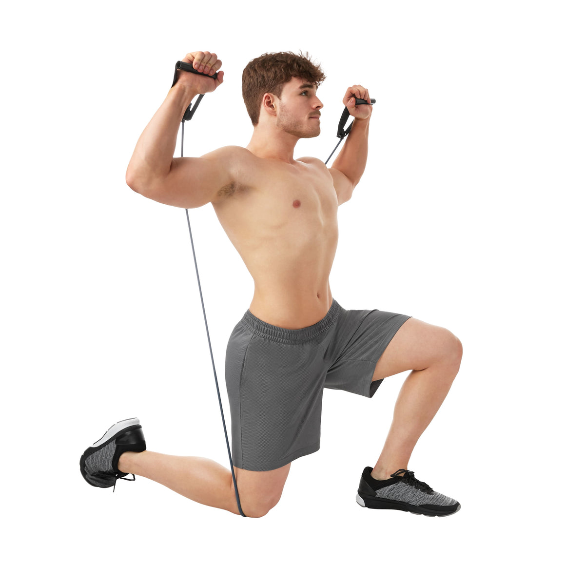 Comprehensive Home Gym Kit: Resistance Tubes, Ab Wheel, Jump Rope, and Push-Up Bars Included