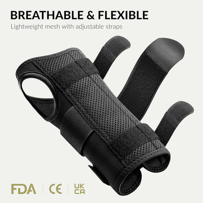 Carpal Tunnel Wrist Brace - Metal Splint for Hand and Wrist Support, Relief from Tendonitis and Arthritis Pain