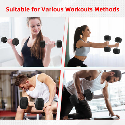 10 lb Rubber Encased Hex Dumbbell in Black