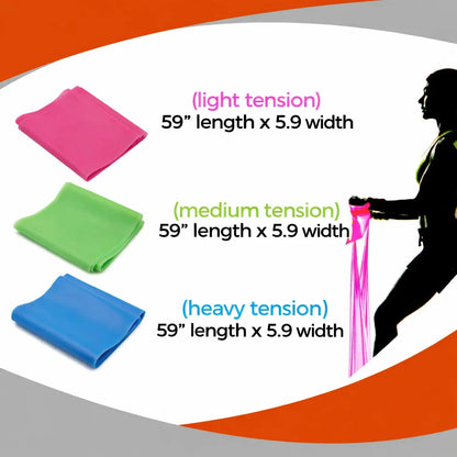 Set of 3 Resistance Bands for Physical Therapy and Exercise